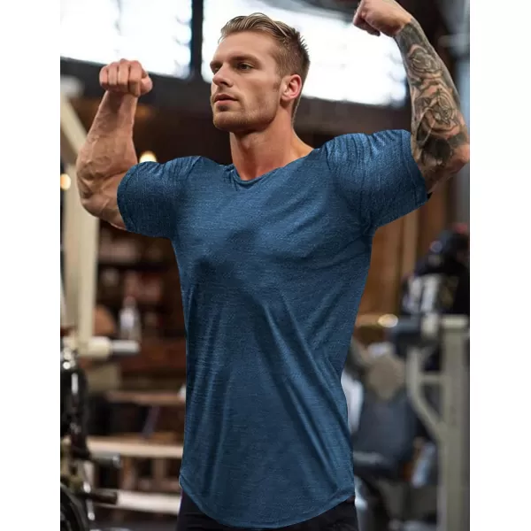 COOFANDY Men 2 Pack Muscle Workout T Shirt Gym Bodybuilding Short Sleeve Hipster Tee Top