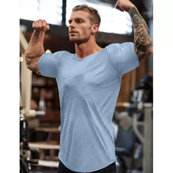 COOFANDY Men 2 Pack Muscle Workout T Shirt Gym Bodybuilding Short Sleeve Hipster Tee Top