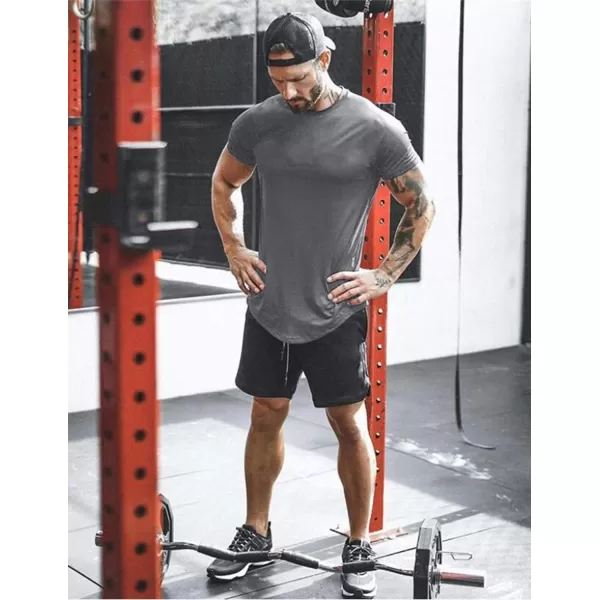 COOFANDY Men 2 Pack Muscle Workout T Shirt Gym Bodybuilding Short Sleeve Hipster Tee Top