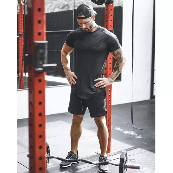 COOFANDY Men 2 Pack Muscle Workout T Shirt Gym Bodybuilding Short Sleeve Hipster Tee Top