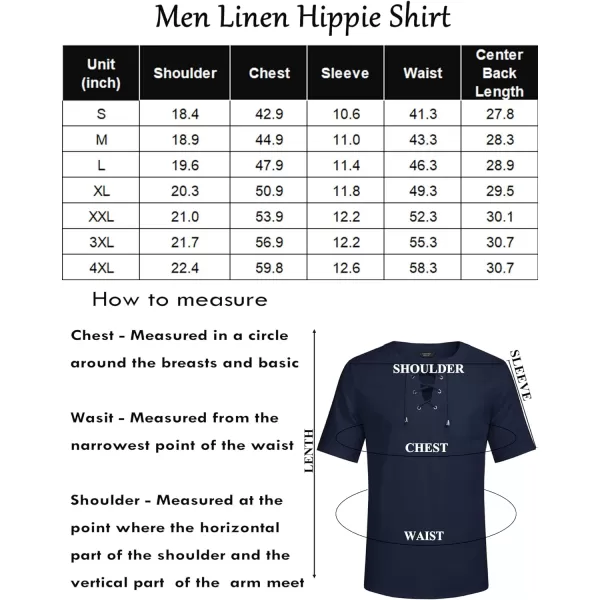 COOFANDY Men Casual Cotton Linen T Shirt Short Sleeve Beach Lace Up Hippie Shirt Yoga Renaissance Tunic