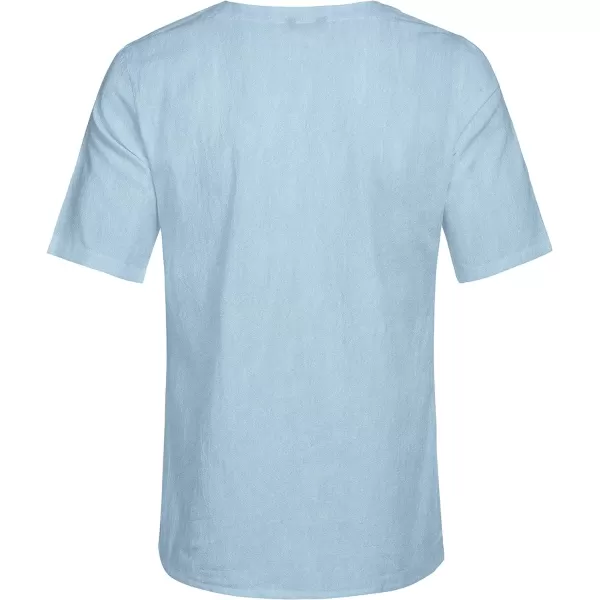 COOFANDY Men Casual Cotton Linen T Shirt Short Sleeve Beach Lace Up Hippie Shirt Yoga Renaissance Tunic