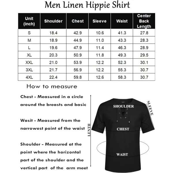 COOFANDY Men Casual Cotton Linen T Shirt Short Sleeve Beach Lace Up Hippie Shirt Yoga Renaissance Tunic