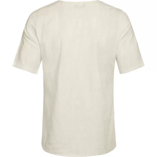 COOFANDY Men Casual Cotton Linen T Shirt Short Sleeve Beach Lace Up Hippie Shirt Yoga Renaissance Tunic
