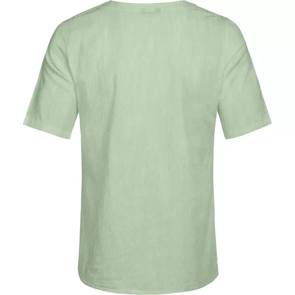 COOFANDY Men Casual Cotton Linen T Shirt Short Sleeve Beach Lace Up Hippie Shirt Yoga Renaissance Tunic