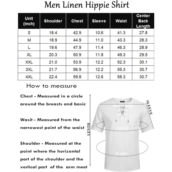 COOFANDY Men Casual Cotton Linen T Shirt Short Sleeve Beach Lace Up Hippie Shirt Yoga Renaissance Tunic