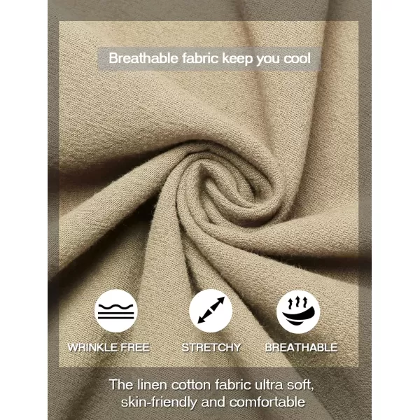 COOFANDY Men Casual Cotton Linen T Shirt Short Sleeve Beach Lace Up Hippie Shirt Yoga Renaissance Tunic