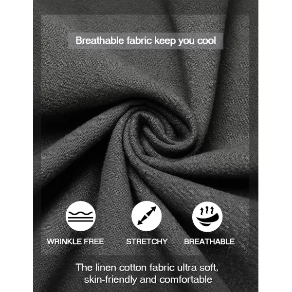 COOFANDY Men Casual Cotton Linen T Shirt Short Sleeve Beach Lace Up Hippie Shirt Yoga Renaissance Tunic