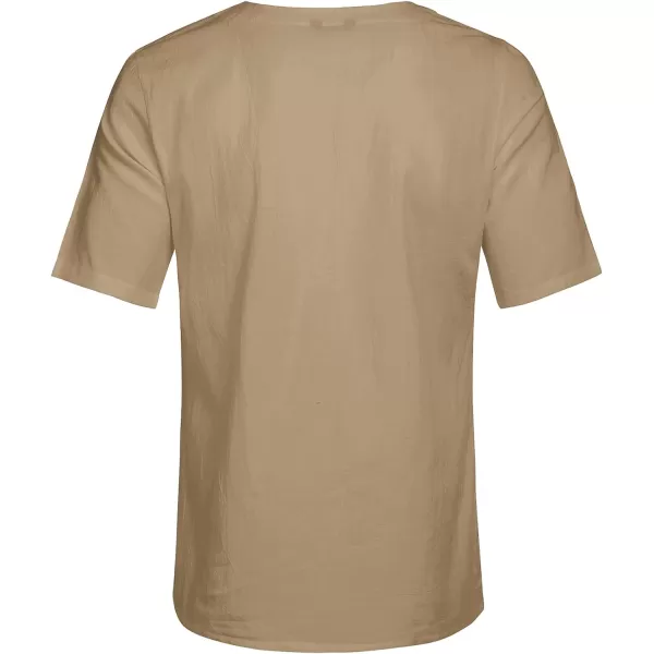 COOFANDY Men Casual Cotton Linen T Shirt Short Sleeve Beach Lace Up Hippie Shirt Yoga Renaissance Tunic