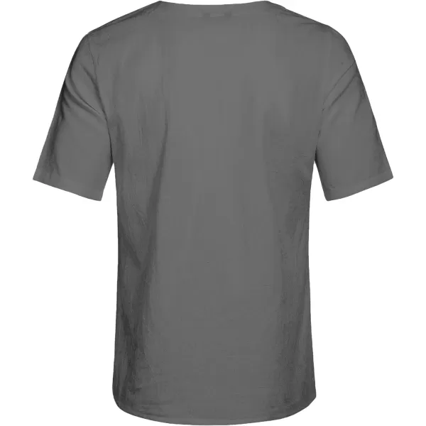 COOFANDY Men Casual Cotton Linen T Shirt Short Sleeve Beach Lace Up Hippie Shirt Yoga Renaissance Tunic