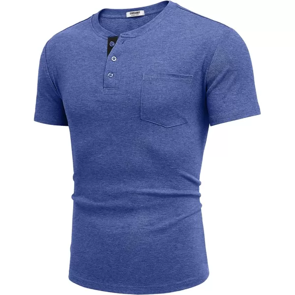 COOFANDY Men Casual Henley Shirt Short Sleeve Summer Basic T Shirt Pocket Soild Button Tee Top