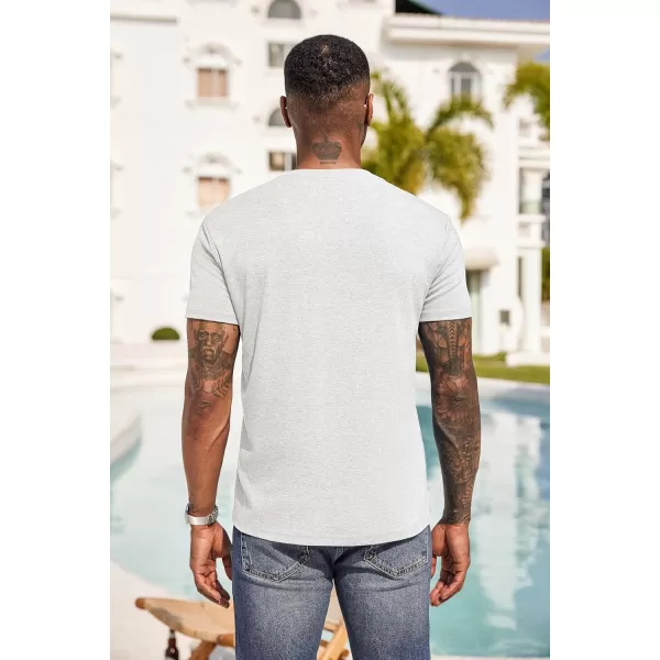 COOFANDY Men Casual Henley Shirt Short Sleeve Summer Basic T Shirt Pocket Soild Button Tee Top