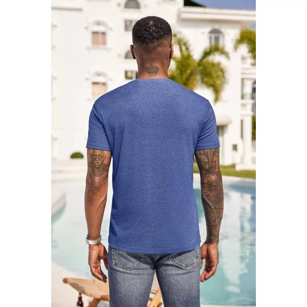 COOFANDY Men Casual Henley Shirt Short Sleeve Summer Basic T Shirt Pocket Soild Button Tee Top
