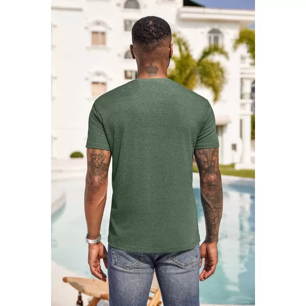 COOFANDY Men Casual Henley Shirt Short Sleeve Summer Basic T Shirt Pocket Soild Button Tee Top