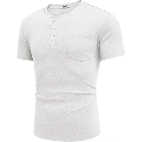 COOFANDY Men Casual Henley Shirt Short Sleeve Summer Basic T Shirt Pocket Soild Button Tee Top
