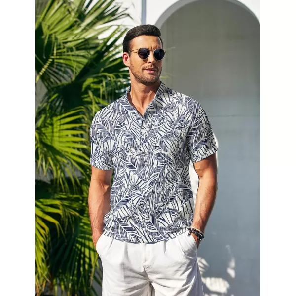 COOFANDY Men Casual Henley Tee Shirt Short Sleeve Band Collar Summer Beach Textured T-Shirt