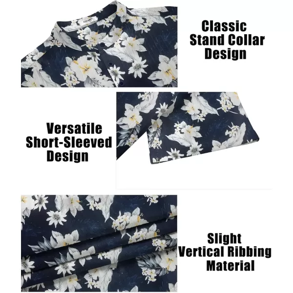 COOFANDY Men Casual Henley Tee Shirt Short Sleeve Band Collar Summer Beach Textured T-Shirt