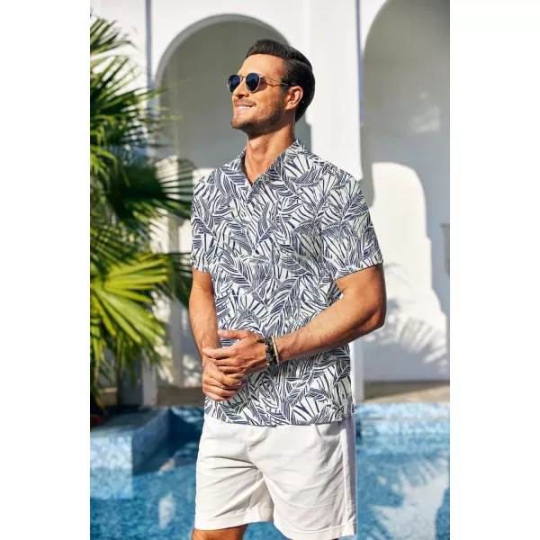 COOFANDY Men Casual Henley Tee Shirt Short Sleeve Band Collar Summer Beach Textured T-Shirt