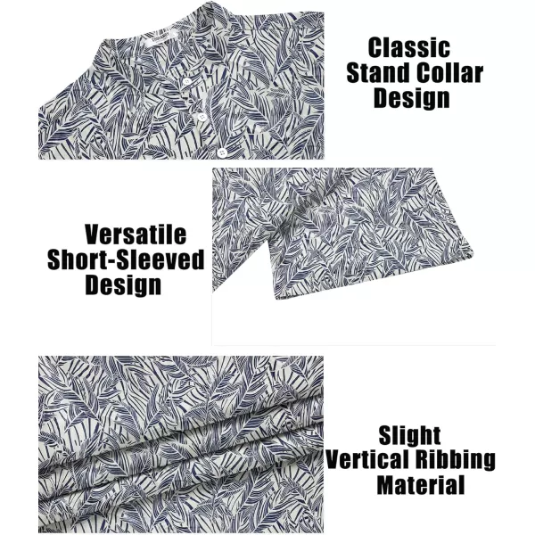 COOFANDY Men Casual Henley Tee Shirt Short Sleeve Band Collar Summer Beach Textured T-Shirt