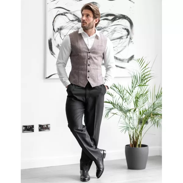 COOFANDY Men Casual Suit Vest Slim Fit Formal Vest Business Weeding Waistcoat