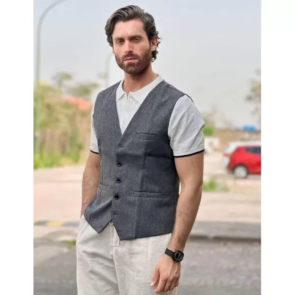 COOFANDY Men Casual Suit Vest Slim Fit Formal Vest Business Weeding Waistcoat