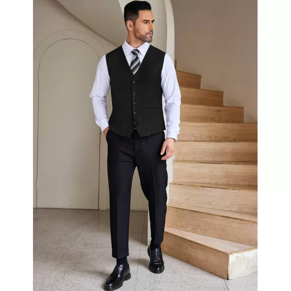 COOFANDY Men Casual Suit Vest Slim Fit Formal Vest Business Weeding Waistcoat