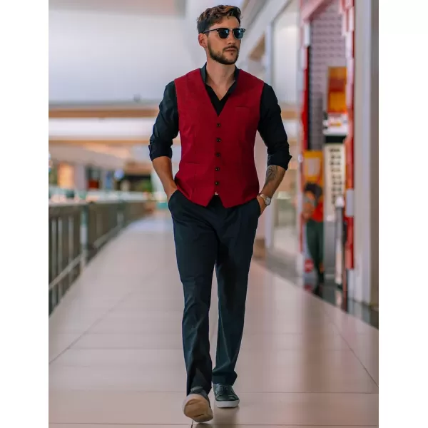 COOFANDY Men Casual Suit Vest Slim Fit Formal Vest Business Weeding Waistcoat