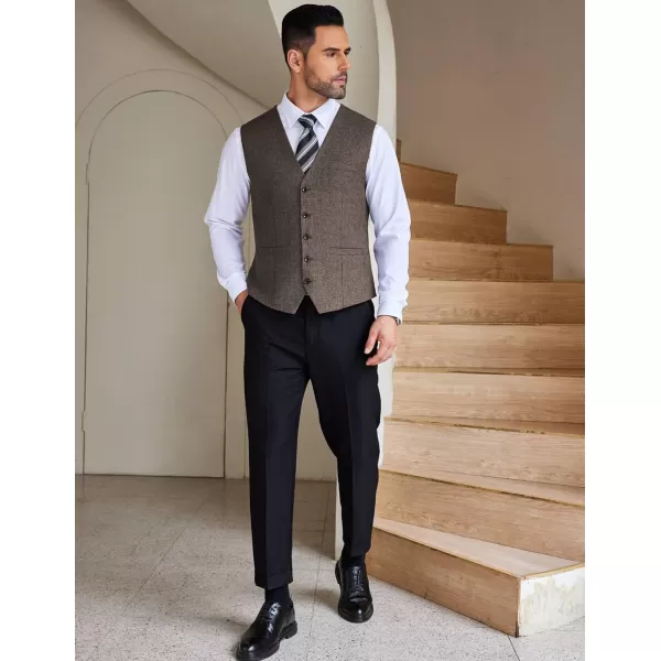 COOFANDY Men Casual Suit Vest Slim Fit Formal Vest Business Weeding Waistcoat
