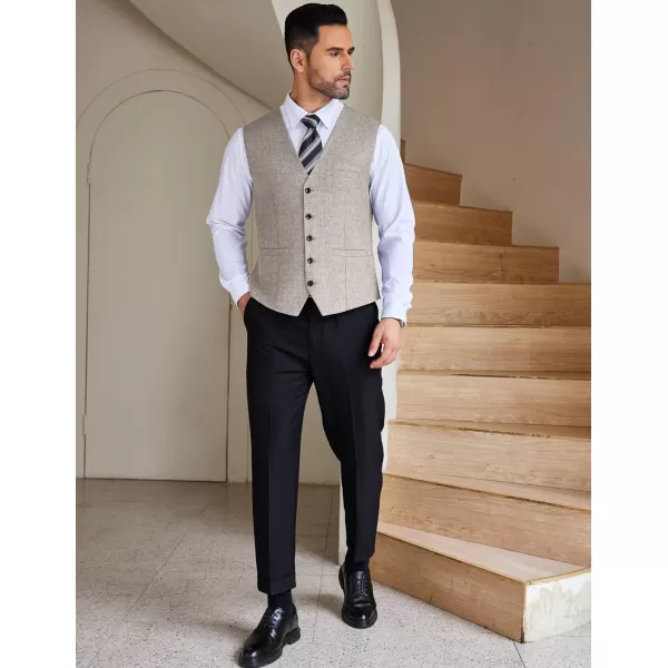 COOFANDY Men Casual Suit Vest Slim Fit Formal Vest Business Weeding Waistcoat