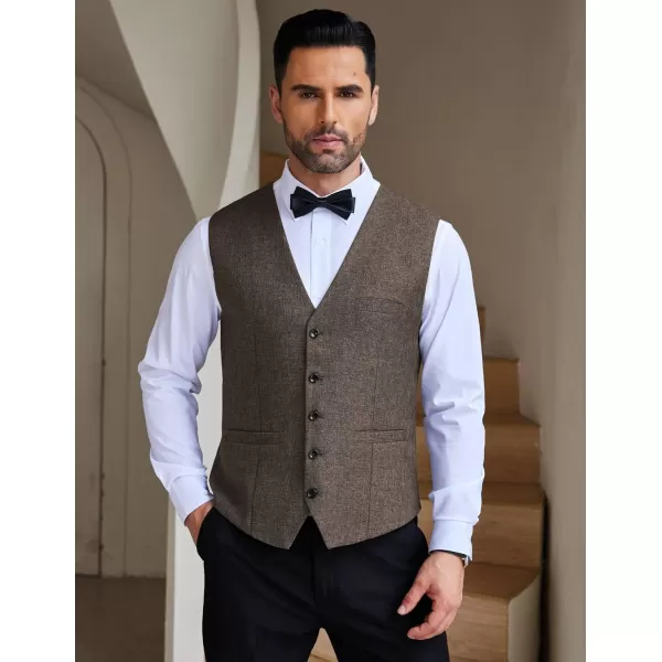 COOFANDY Men Casual Suit Vest Slim Fit Formal Vest Business Weeding Waistcoat