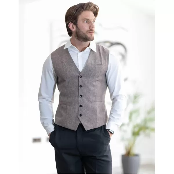 COOFANDY Men Casual Suit Vest Slim Fit Formal Vest Business Weeding Waistcoat