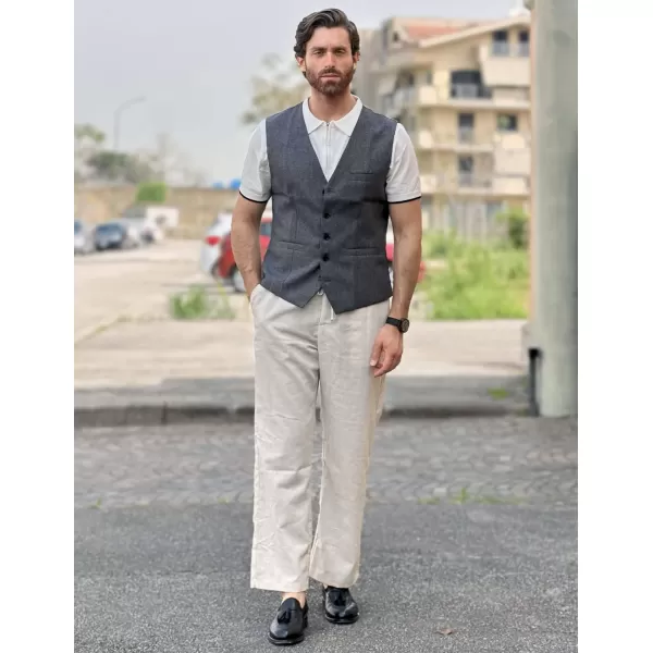 COOFANDY Men Casual Suit Vest Slim Fit Formal Vest Business Weeding Waistcoat