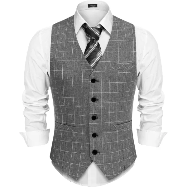 COOFANDY Men Casual Suit Vest Slim Fit Formal Vest Business Weeding Waistcoat