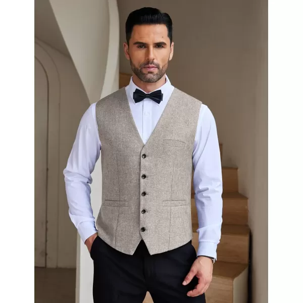 COOFANDY Men Casual Suit Vest Slim Fit Formal Vest Business Weeding Waistcoat