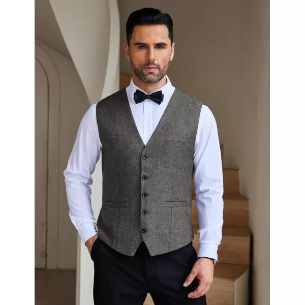 COOFANDY Men Casual Suit Vest Slim Fit Formal Vest Business Weeding Waistcoat