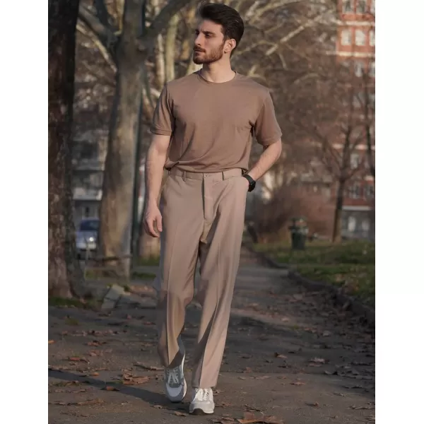 COOFANDY Men Classic Fit Dress Pant Casual Wrinkle Flat Front Pant Stretch Suit Pant