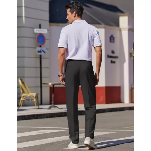 COOFANDY Men Classic Fit Dress Pant Casual Wrinkle Flat Front Pant Stretch Suit Pant