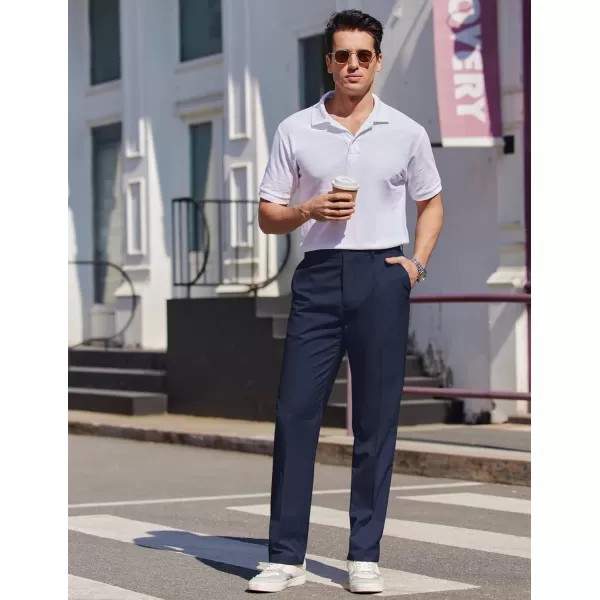 COOFANDY Men Classic Fit Dress Pant Casual Wrinkle Flat Front Pant Stretch Suit Pant