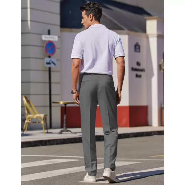 COOFANDY Men Classic Fit Dress Pant Casual Wrinkle Flat Front Pant Stretch Suit Pant