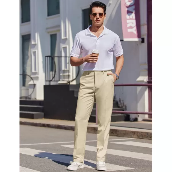 COOFANDY Men Classic Fit Dress Pant Casual Wrinkle Flat Front Pant Stretch Suit Pant