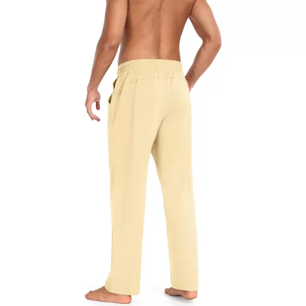 COOFANDY Men Cotton Yoga Pants Casual Sweatpants Jogger Open Bottom Lounge Pants with Pockets
