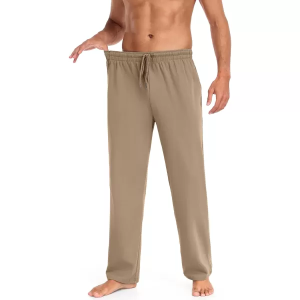 COOFANDY Men Cotton Yoga Pants Casual Sweatpants Jogger Open Bottom Lounge Pants with Pockets