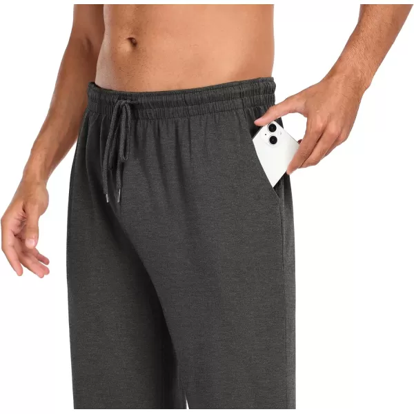 COOFANDY Men Cotton Yoga Pants Casual Sweatpants Jogger Open Bottom Lounge Pants with Pockets