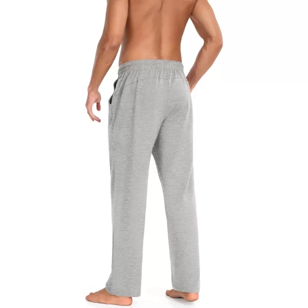 COOFANDY Men Cotton Yoga Pants Casual Sweatpants Jogger Open Bottom Lounge Pants with Pockets