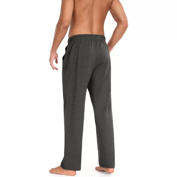COOFANDY Men Cotton Yoga Pants Casual Sweatpants Jogger Open Bottom Lounge Pants with Pockets
