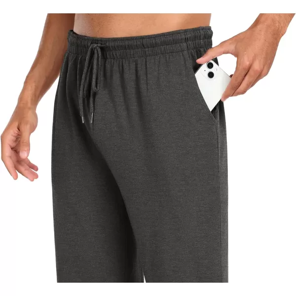 COOFANDY Men Cotton Yoga Pants Casual Sweatpants Jogger Open Bottom Lounge Pants with Pockets