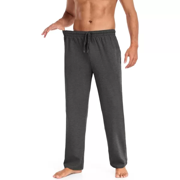 COOFANDY Men Cotton Yoga Pants Casual Sweatpants Jogger Open Bottom Lounge Pants with Pockets