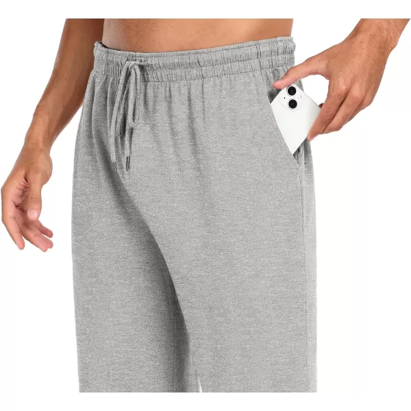 COOFANDY Men Cotton Yoga Pants Casual Sweatpants Jogger Open Bottom Lounge Pants with Pockets