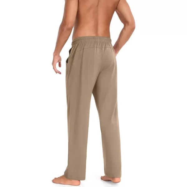 COOFANDY Men Cotton Yoga Pants Casual Sweatpants Jogger Open Bottom Lounge Pants with Pockets