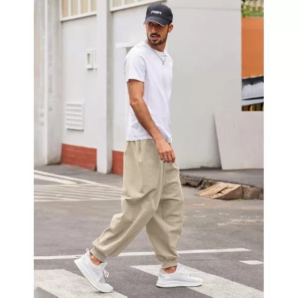 COOFANDY Men Hippie Harem Pants Baggy Linen Boho Yoga Casual Drop Crotch Trouser